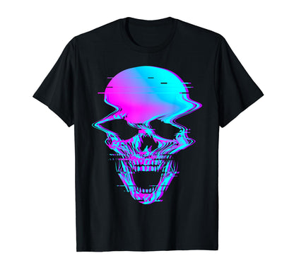 Skull Glitch Creepy Eboy Egirl T-Shirt - Streetwear Style for Adults - T-Shirt, Sweatshirt, Hoodie