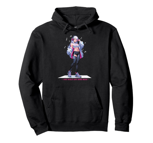 Kawaii Anime Listening To Music Hoodie - Casual Everyday Wear Men Women - T-Shirt, Sweatshirt, Hoodie