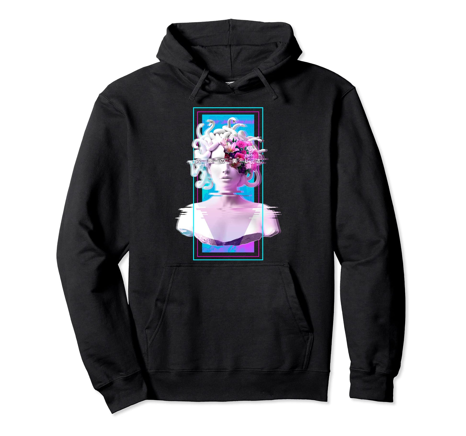 Vaporwave Medusa Statue Aesthetic Art Hoodie - Trendy Graphic Unisex - T-Shirt, Sweatshirt, Hoodie