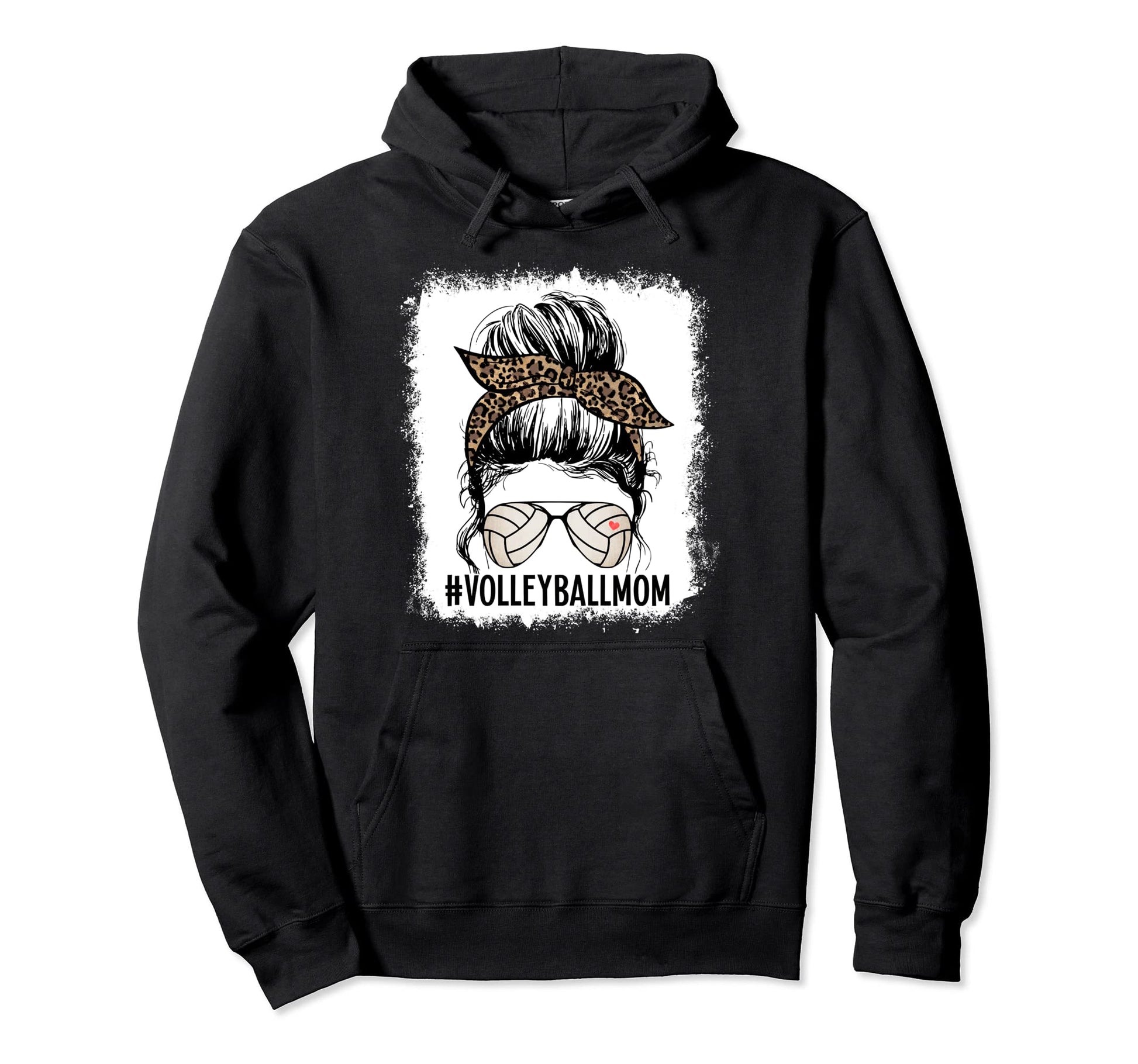 Leopard Volleyball Mom Volleyball Game Hoodie - Graphic Print for Adults - T-Shirt, Sweatshirt, Hoodie