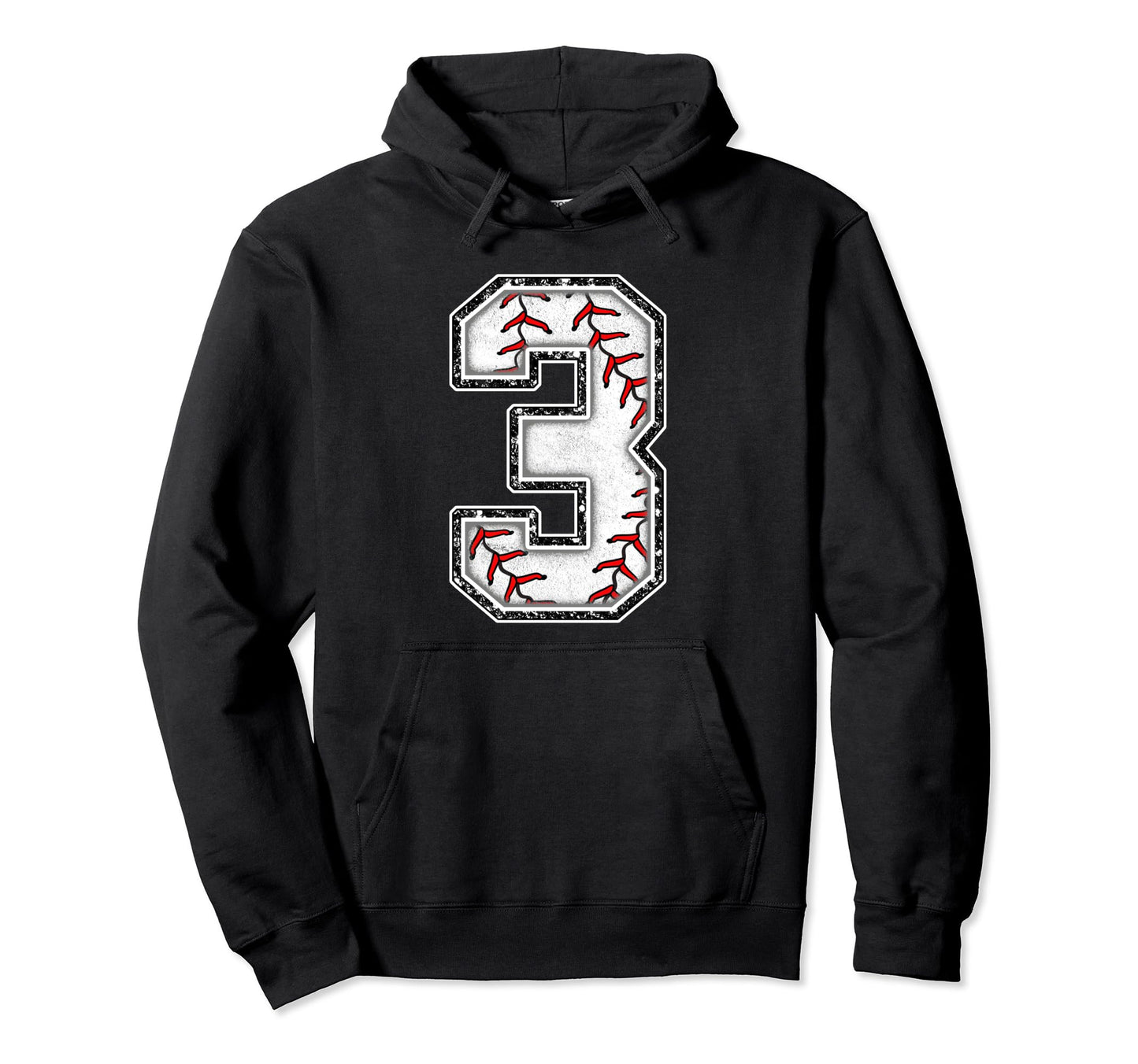 3 Years Old Birthday Baseball Theme Three Hoodie - Novelty Apparel Unisex - T-Shirt, Sweatshirt, Hoodie