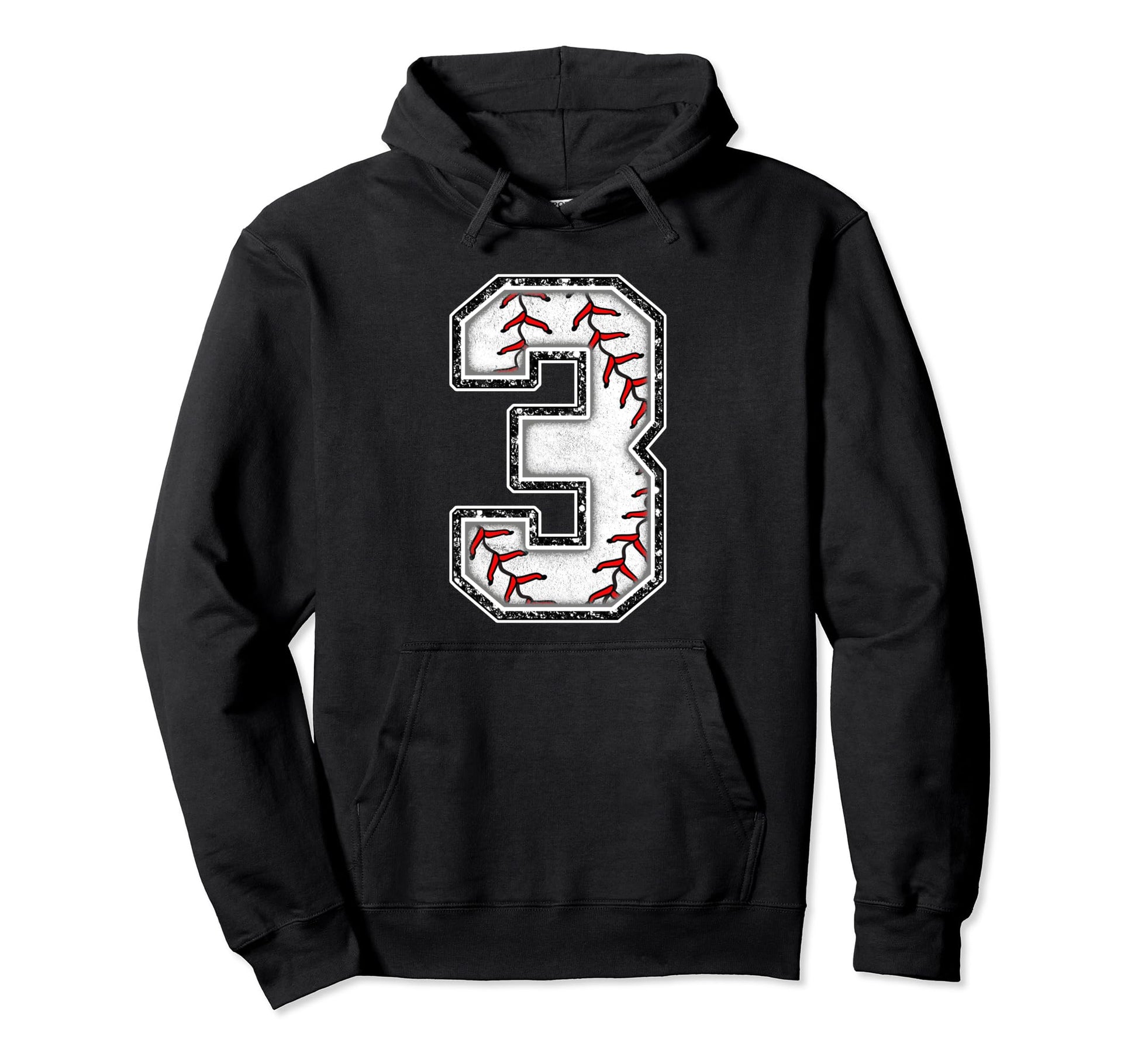 3 Years Old Birthday Baseball Theme Three Hoodie - Novelty Apparel Unisex - T-Shirt, Sweatshirt, Hoodie