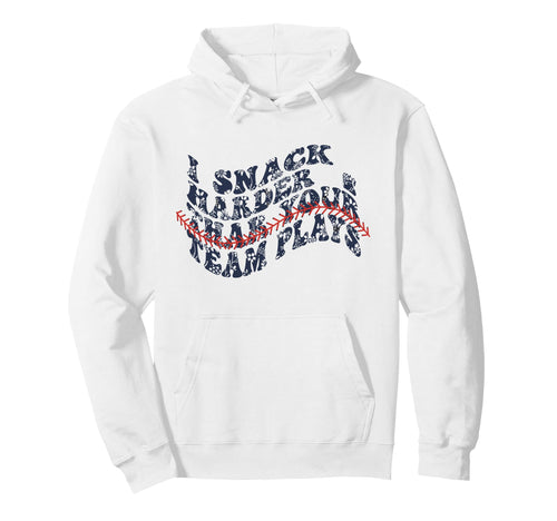 Snack Hard Run Fast Baseball Softball Hoodie - Trendy Graphic Unisex - T-Shirt, Sweatshirt, Hoodie