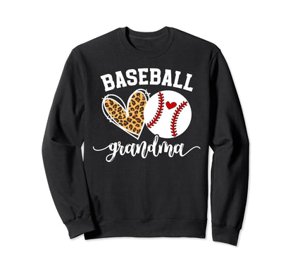Baseball Grandma Heart Grandma Baseball Sweatshirt - Trendy Graphic Unisex - T-Shirt, Sweatshirt, Hoodie