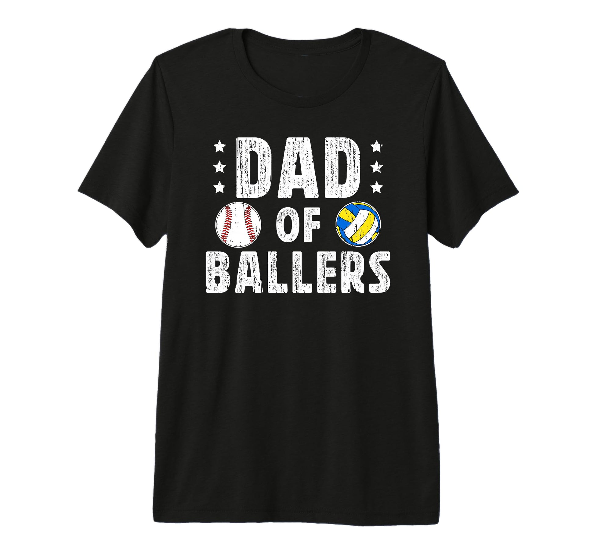 Mens Dad Ballers Baseball Volleyball T-Shirt - Unique Graphic for Adults - T-Shirt, Sweatshirt, Hoodie