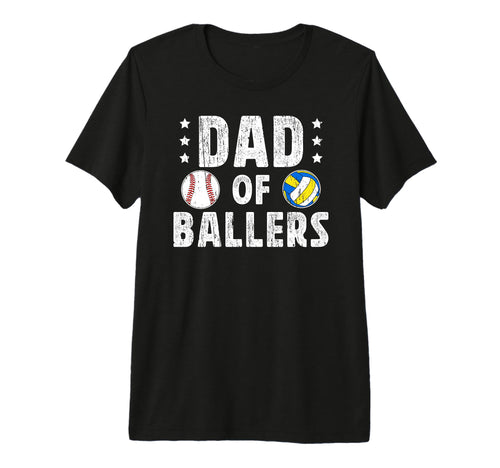 Mens Dad Ballers Baseball Volleyball T-Shirt - Unique Graphic for Adults - T-Shirt, Sweatshirt, Hoodie