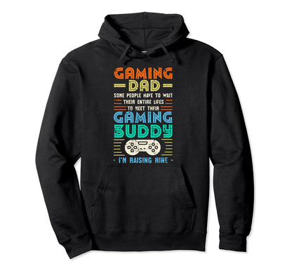 Gaming Dad Gaming Buddy Fathers Day Hoodie - Aesthetic Graphic Men Women - T-Shirt, Sweatshirt, Hoodie