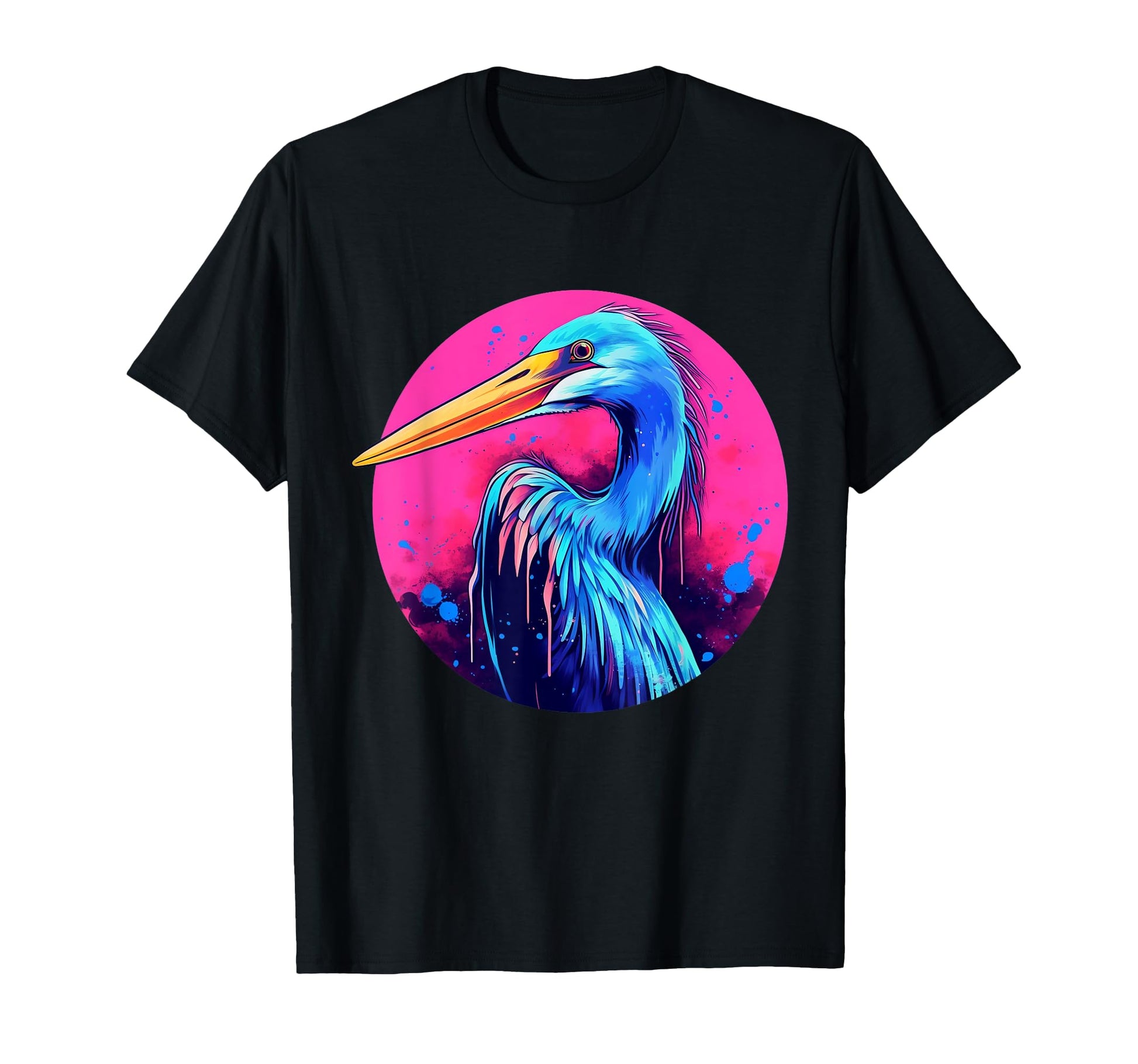 Vaporwave Aesthetic Great Blue Heron T-Shirt - Trendy Graphic Unisex - T-Shirt, Sweatshirt, Hoodie