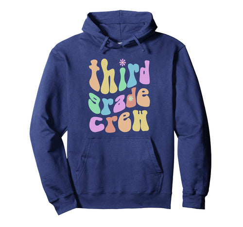 Rainbow Third Grade Crew Groovy 3Rd Hoodie - Fun Novelty Design Men Women - T-Shirt, Sweatshirt, Hoodie