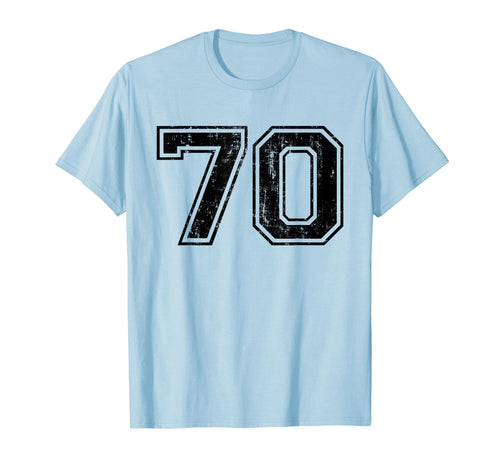 Number 70 Varsity Distressed Sport T-Shirt - Minimalist Print Men Women - T-Shirt, Sweatshirt, Hoodie