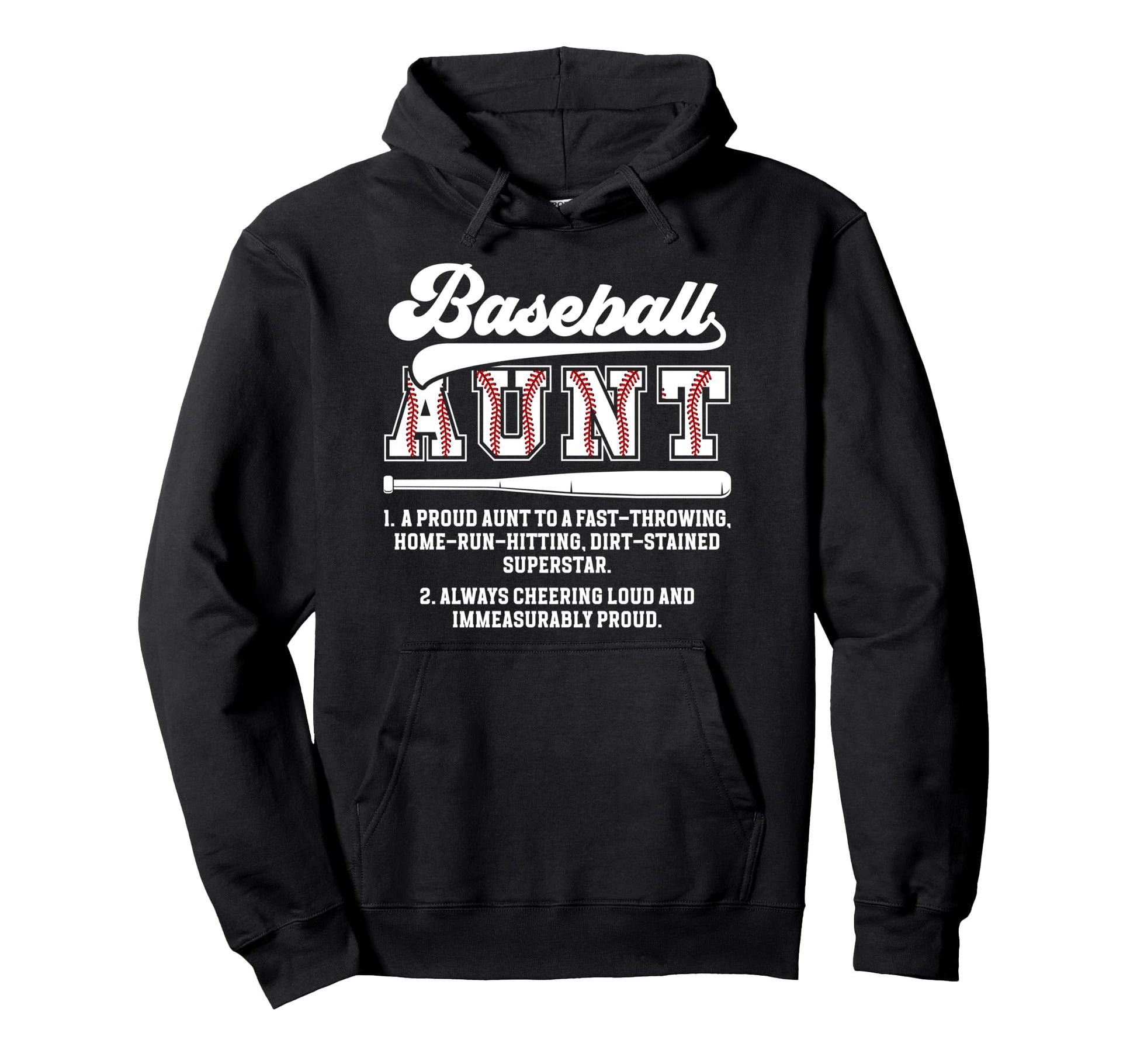 Baseball Aunt Baseball Player Hoodie - Casual Everyday Wear for Adults - T-Shirt, Sweatshirt, Hoodie