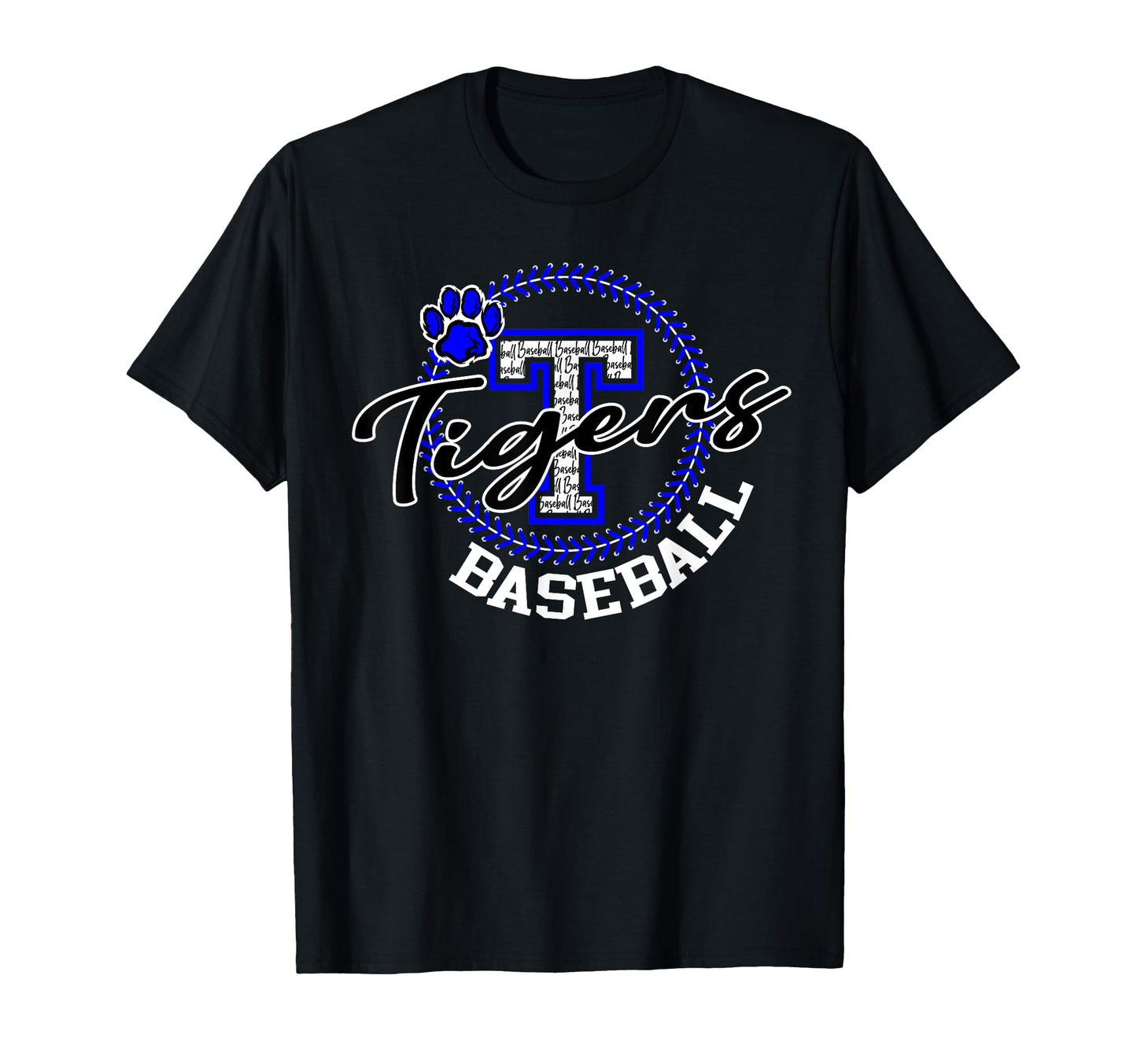 Tigers Baseball School Spirit Blue T-Shirt - Fun Novelty Design for Adults - T-Shirt, Sweatshirt, Hoodie