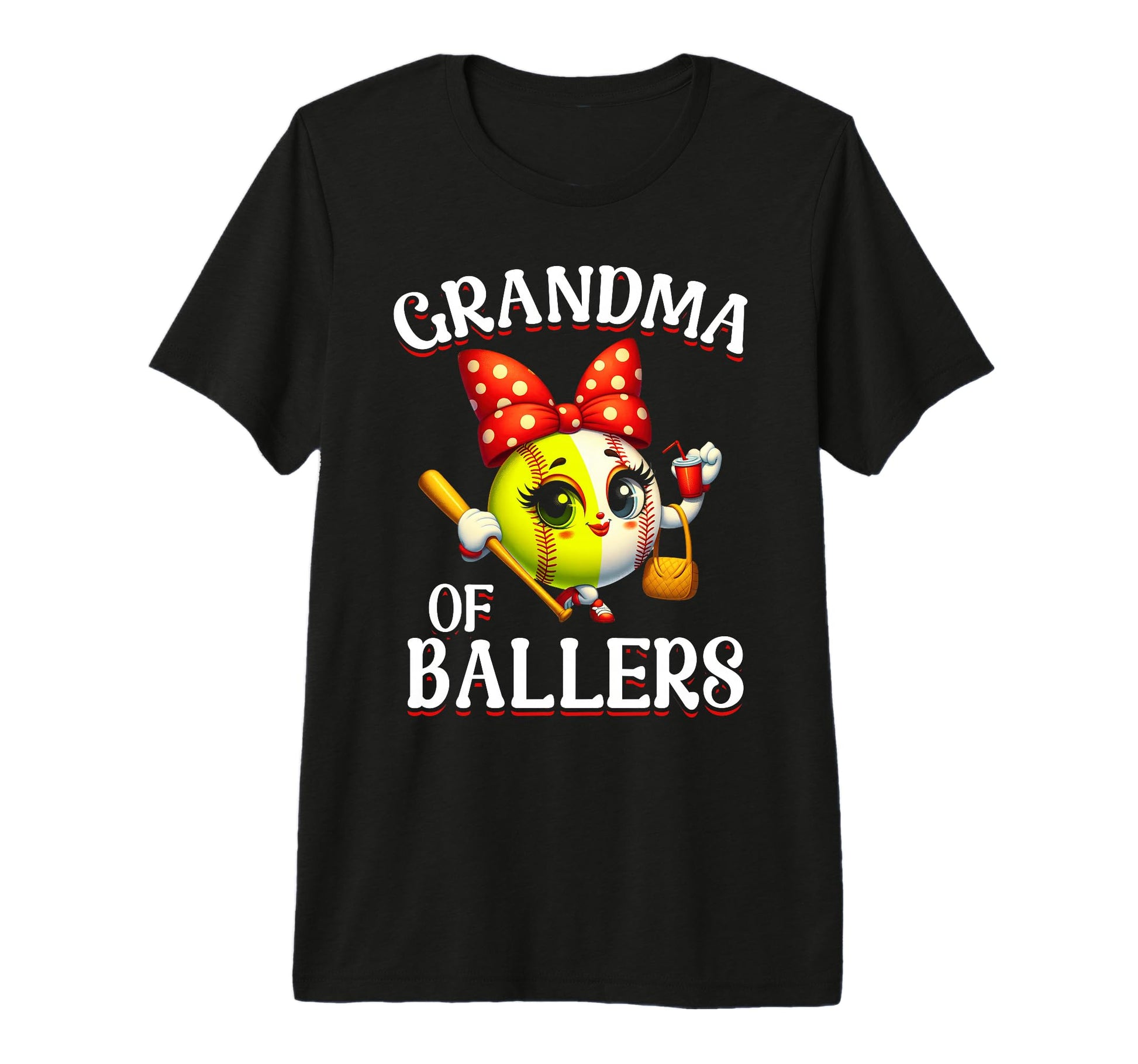 Grandma Ballers Softball Baseball Mothers T-Shirt - Unique Graphic Unisex - T-Shirt, Sweatshirt, Hoodie