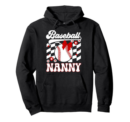 Baseball Nanny Groovy Nanny Hoodie - Casual Everyday Wear for Adults - T-Shirt, Sweatshirt, Hoodie