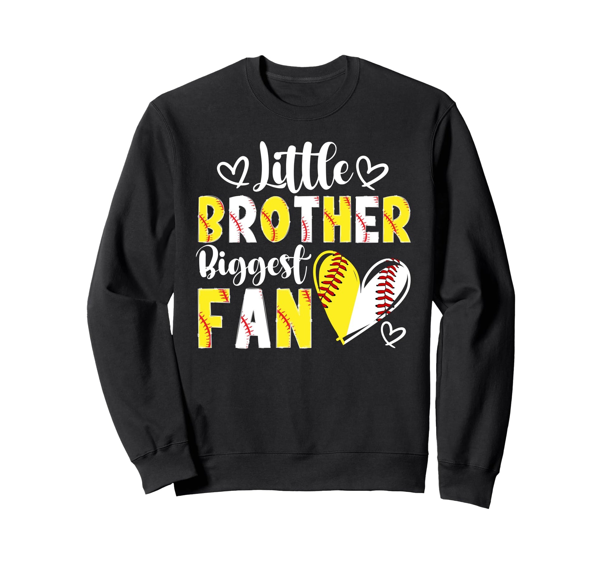 Little Brother Biggest Fan Baseball Sweatshirt - Aesthetic Graphic Unisex - T-Shirt, Sweatshirt, Hoodie
