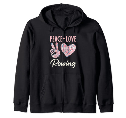 Peace Love Rowing Gifts And T-Shirt - Trendy Graphic for Adults - T-Shirt, Sweatshirt, Hoodie