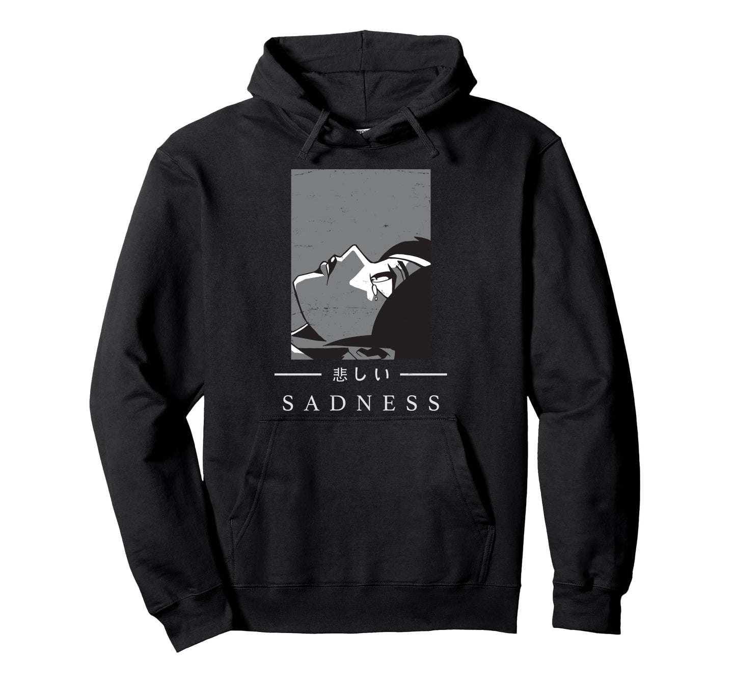 Anime Sad Japanese Art Aesthetic Hoodie - Streetwear Style Men Women - T-Shirt, Sweatshirt, Hoodie
