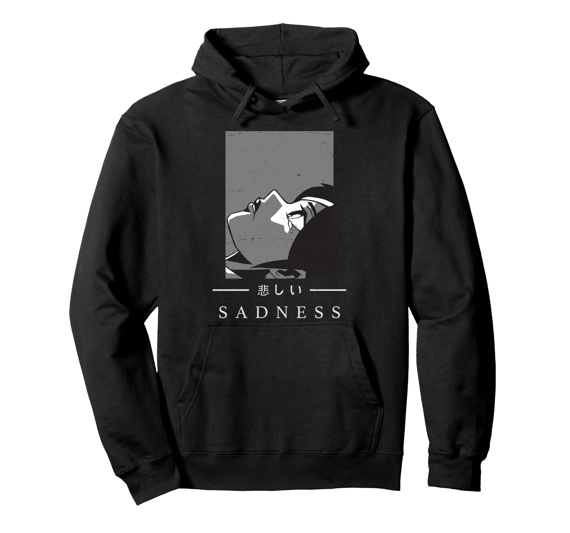 Anime Sad Japanese Art Aesthetic Hoodie - Streetwear Style Men Women - T-Shirt, Sweatshirt, Hoodie