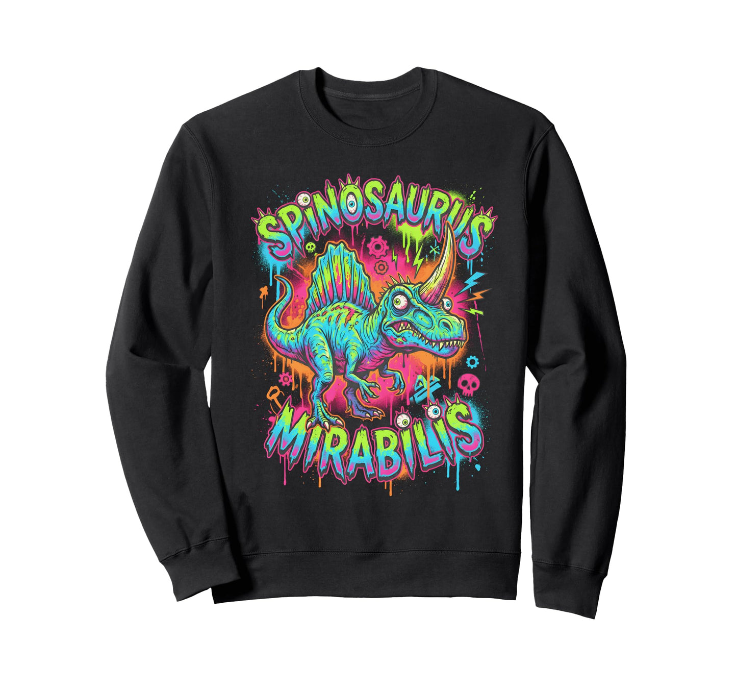 Spinosaurus Mirabilis Grunge Sweatshirt - Casual Everyday Wear for Adults - T-Shirt, Sweatshirt, Hoodie
