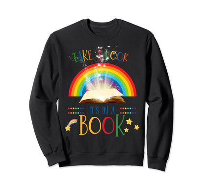 Rainbow Take Its Book Reading Sweatshirt - Trendy Graphic Men Women - T-Shirt, Sweatshirt, Hoodie