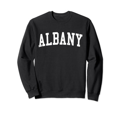 Albany Ny Distressed White Sweatshirt - Casual Everyday Wear for Adults - T-Shirt, Sweatshirt, Hoodie