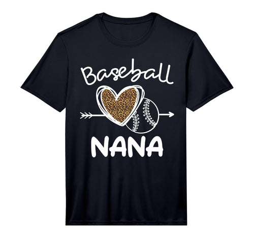 Mens Baseball Nana Leopard Heart T-Shirt - Custom Art Print Men Women - T-Shirt, Sweatshirt, Hoodie