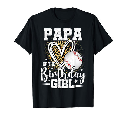 Papa Birthday Baseball Papa Leopard T-Shirt - Aesthetic Graphic for Adults - T-Shirt, Sweatshirt, Hoodie