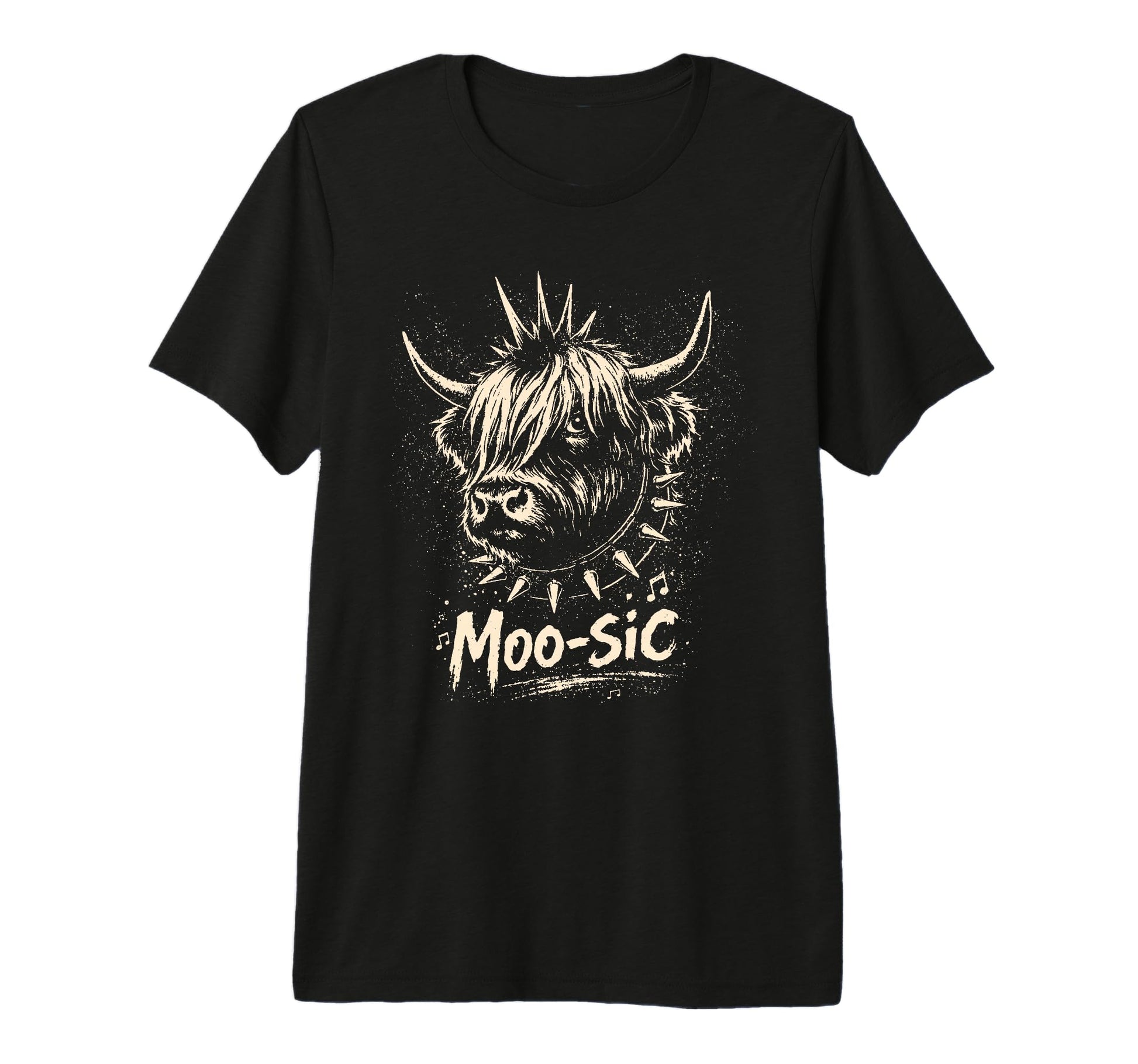 Moo Sic Punk Rock Cow Metalhead Rocker T-Shirt - Streetwear Style Unisex - T-Shirt, Sweatshirt, Hoodie