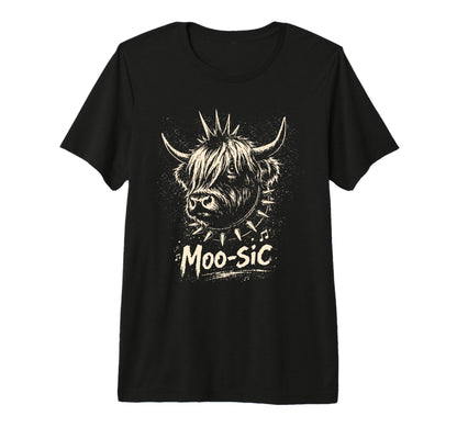 Moo Sic Punk Rock Cow Metalhead Rocker T-Shirt - Streetwear Style Unisex - T-Shirt, Sweatshirt, Hoodie