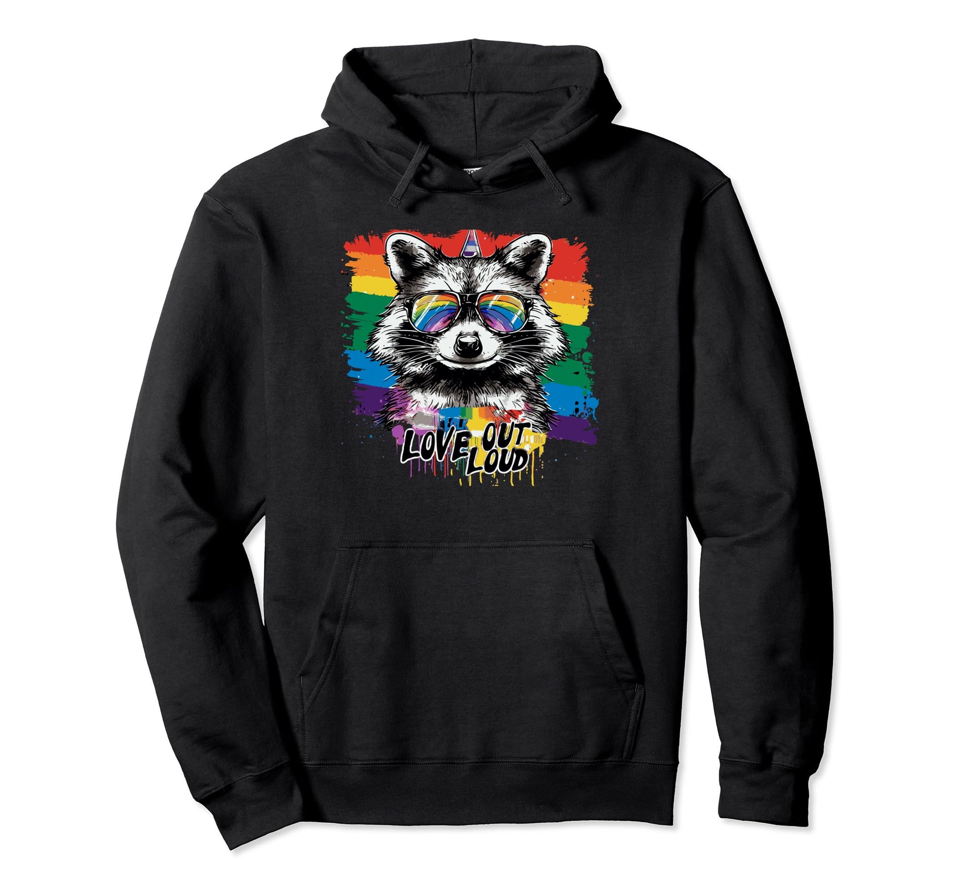 Funny Raccoon Love Sunglasses Summer Gift Hoodie - Trendy Graphic Men Women - T-Shirt, Sweatshirt, Hoodie