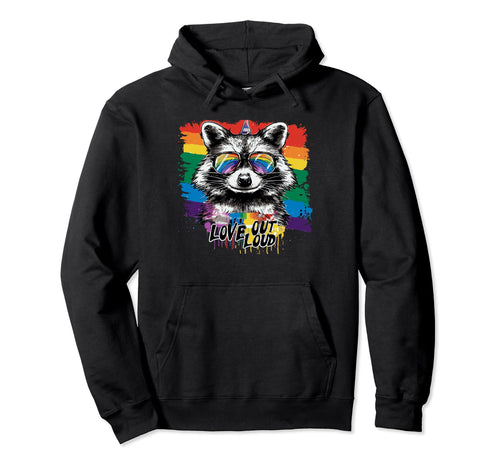 Funny Raccoon Love Sunglasses Summer Gift Hoodie - Trendy Graphic Men Women - T-Shirt, Sweatshirt, Hoodie
