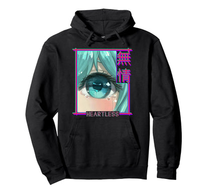 Sad Anime Heartless Japanese Vaporwave Hoodie - Graphic Print Men Women - T-Shirt, Sweatshirt, Hoodie