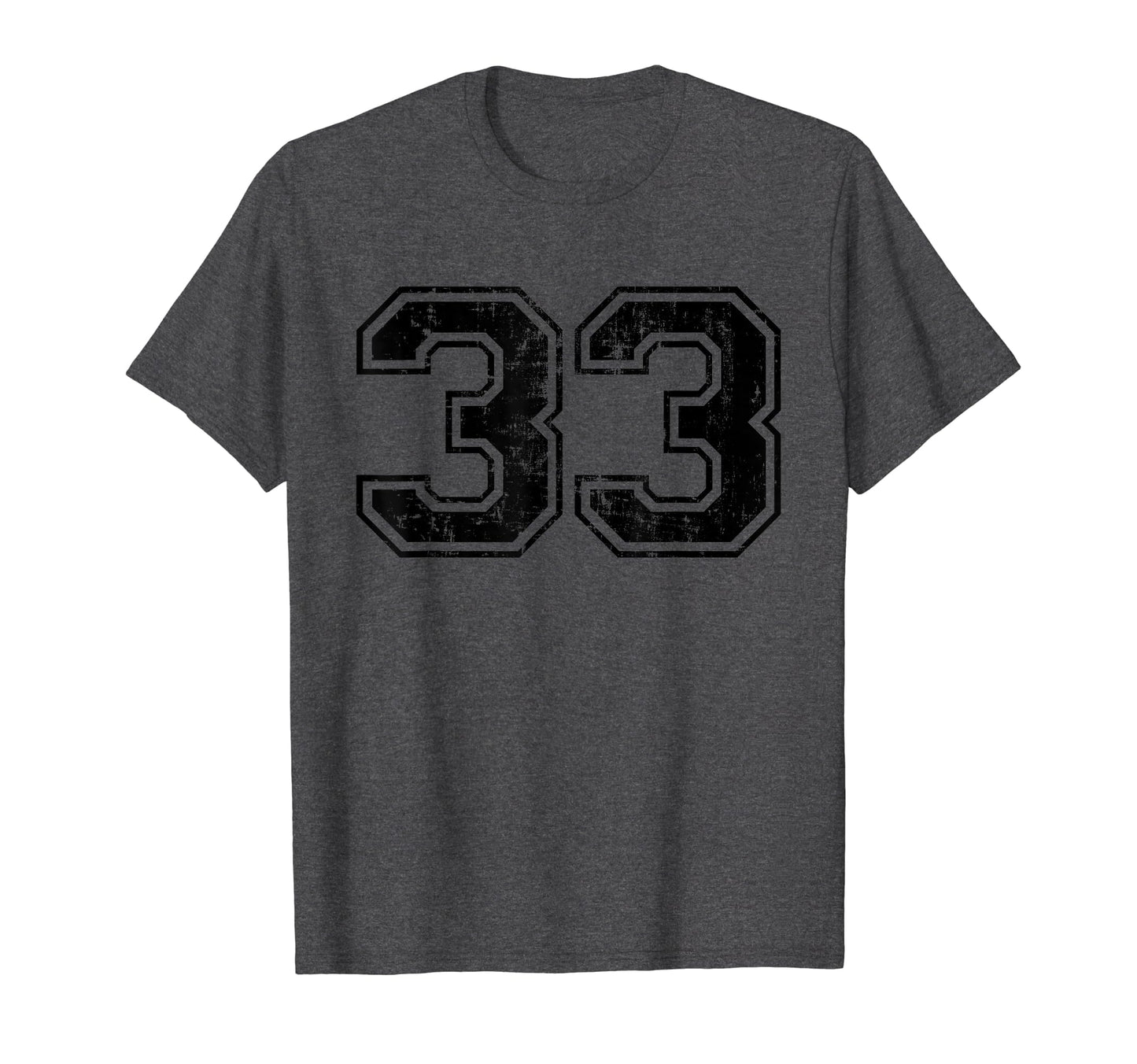 Number 33 Varsity Distressed Sport Team T-Shirt - Unique Graphic Unisex - T-Shirt, Sweatshirt, Hoodie