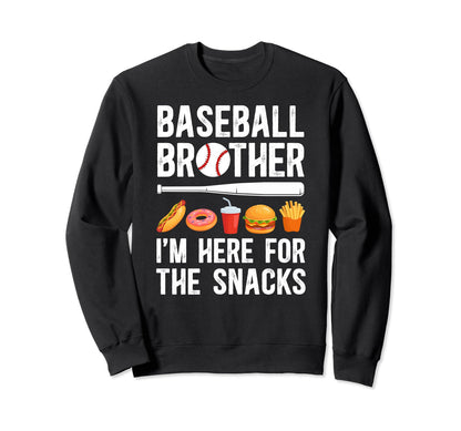 Here Snacks Baseball Brother Sweatshirt - Trendy Graphic Men Women - T-Shirt, Sweatshirt, Hoodie