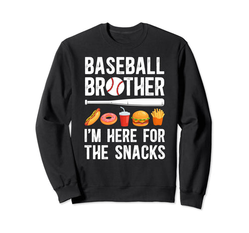Here Snacks Baseball Brother Sweatshirt - Trendy Graphic Men Women - T-Shirt, Sweatshirt, Hoodie