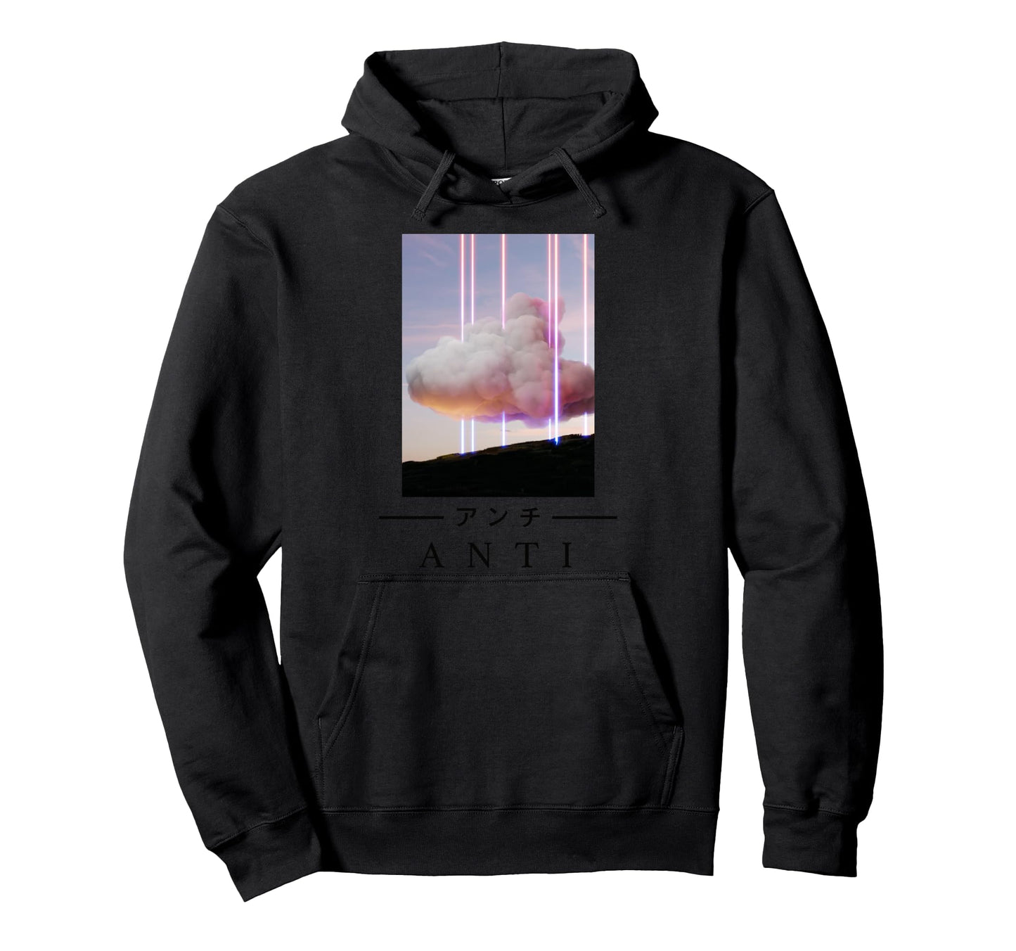 Retrowave Anti Japanese Art Aesthetic Hoodie - Minimalist Print Unisex - T-Shirt, Sweatshirt, Hoodie