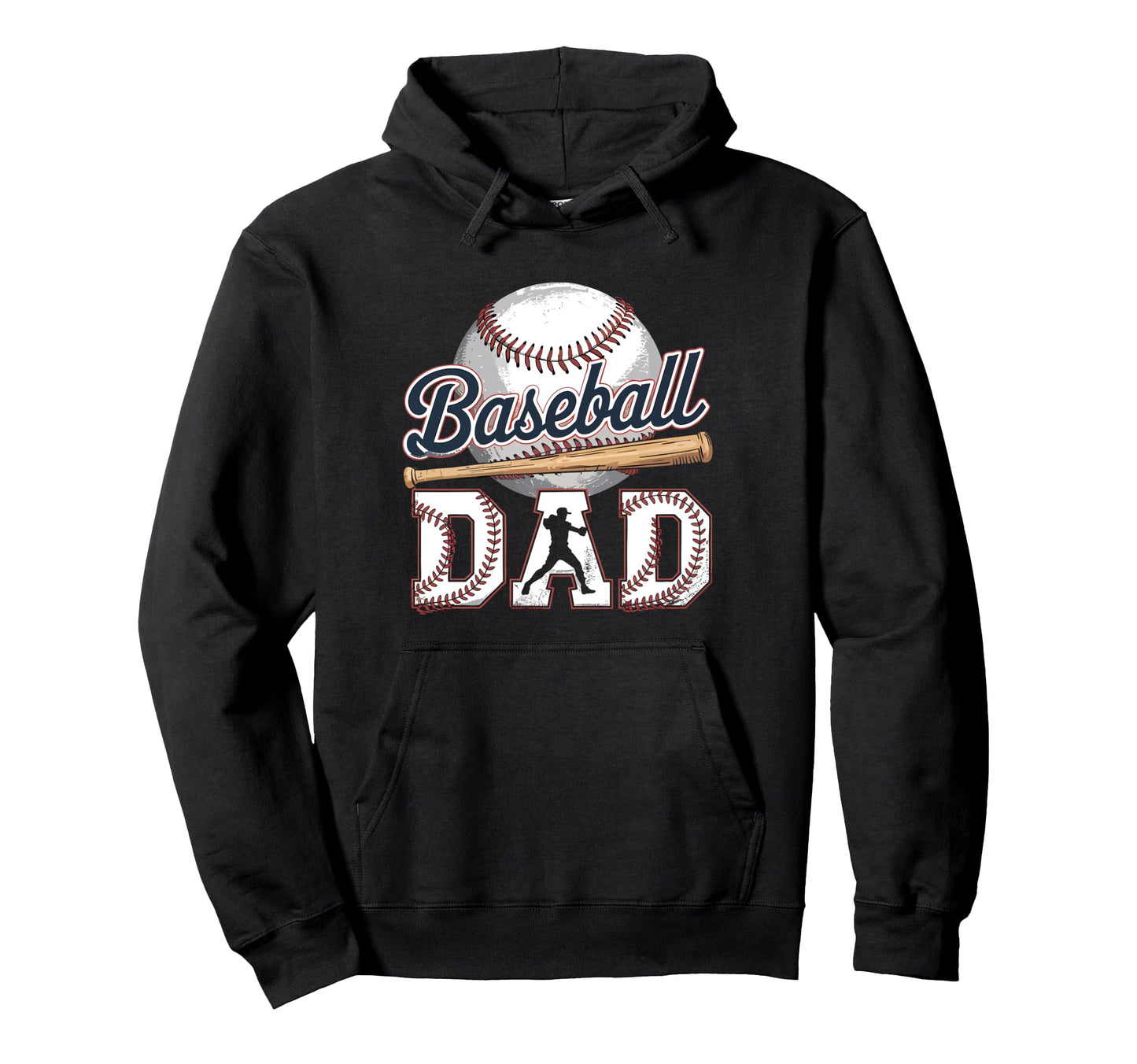 Baseball Dad Fathers Day Funny Hoodie - Casual Everyday Wear Men Women - T-Shirt, Sweatshirt, Hoodie