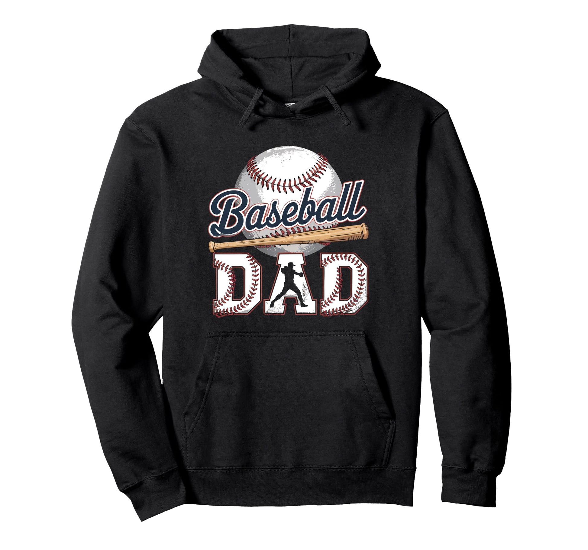 Baseball Dad Fathers Day Funny Hoodie - Casual Everyday Wear Men Women - T-Shirt, Sweatshirt, Hoodie