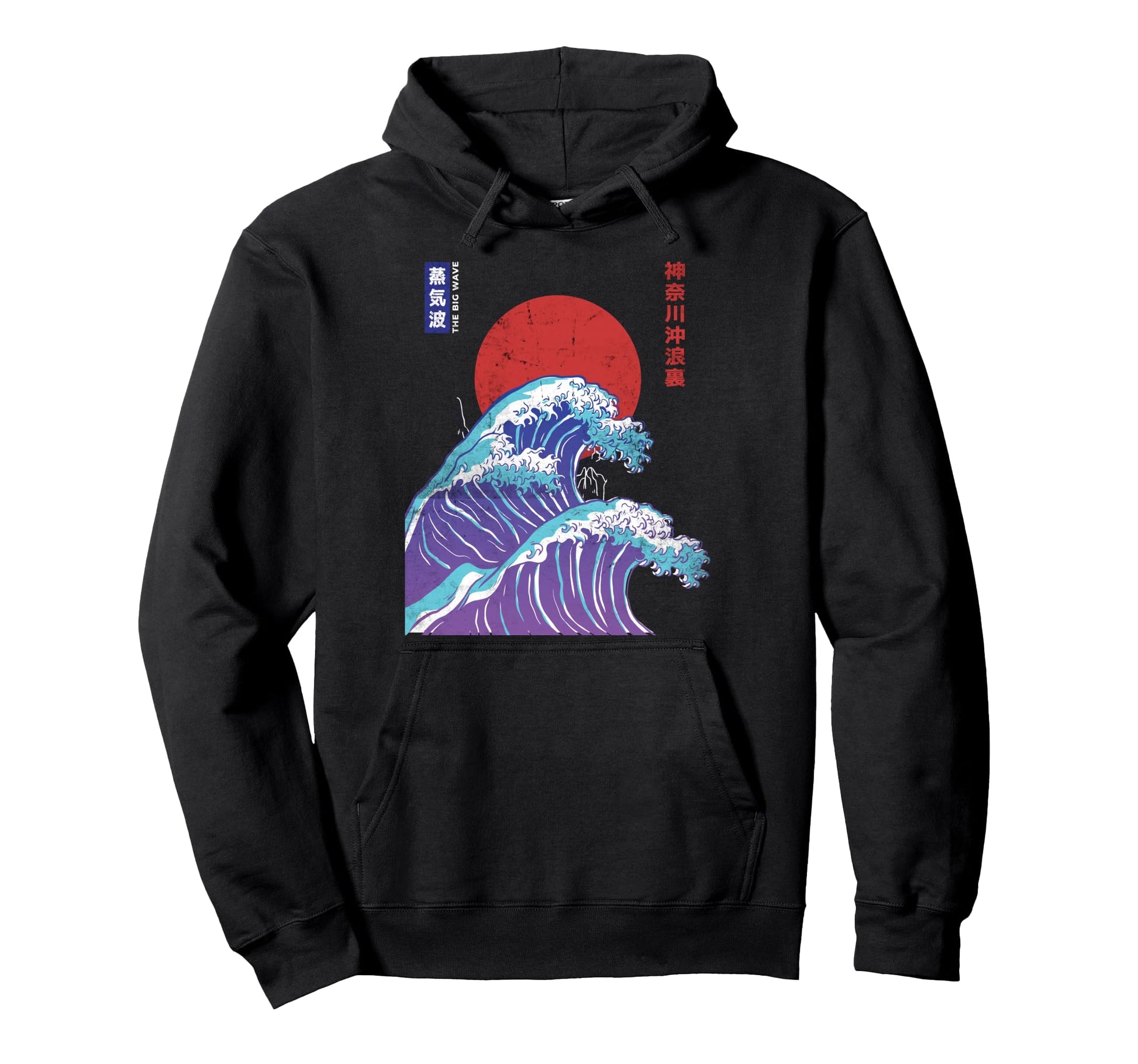 Big Wave Vaporwave Aesthetic 80S Anime Hoodie - Novelty Apparel Men Women - T-Shirt, Sweatshirt, Hoodie