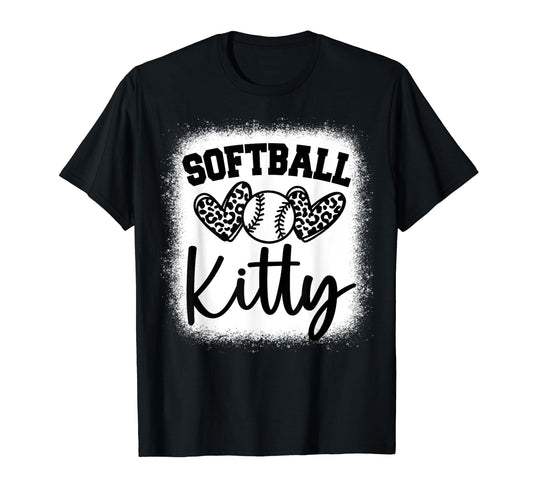 Personalized Baseball Heart Kitty T-Shirt - Novelty Apparel for Adults - T-Shirt, Sweatshirt, Hoodie