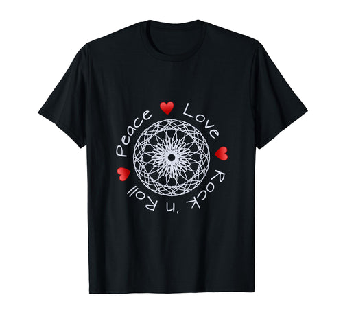 Peace Love And Rock N Roll T-Shirt - Custom Art Print for Adults - T-Shirt, Sweatshirt, Hoodie