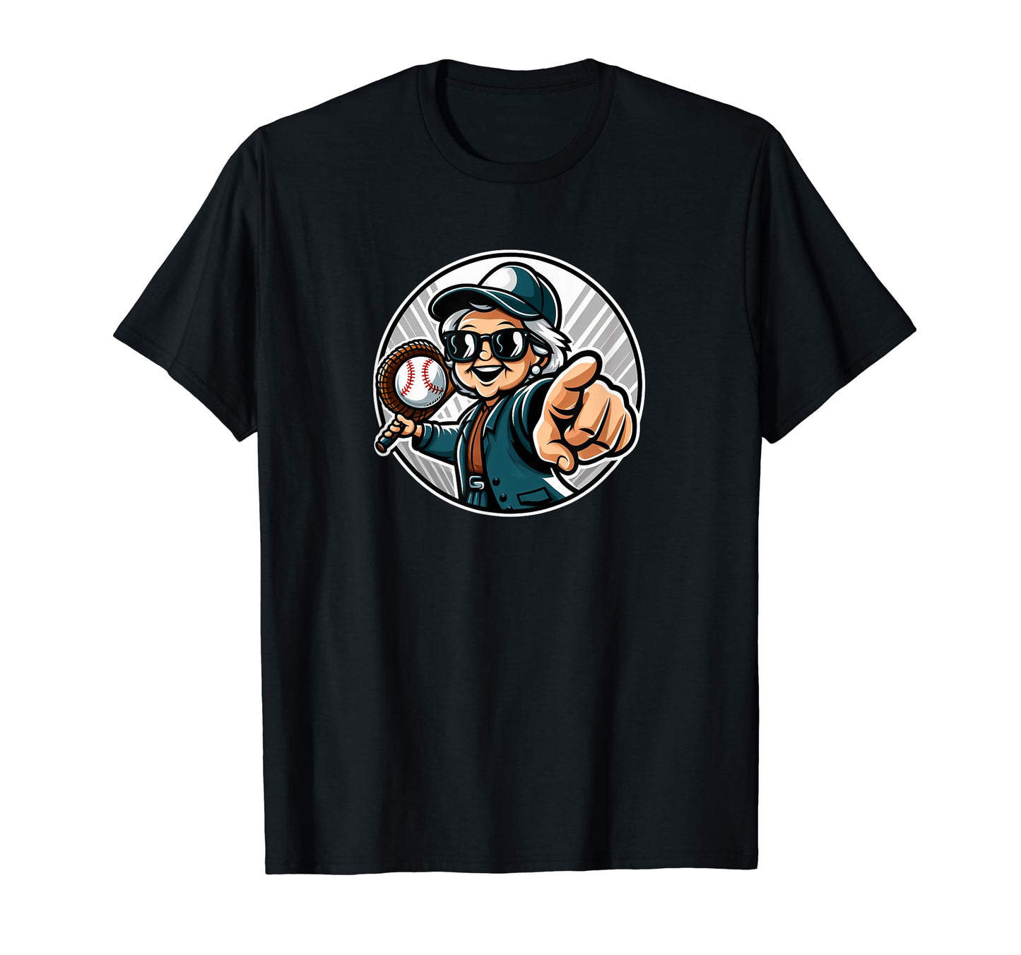 Baseball Player Grand Mother Fan T-Shirt - Graphic Print for Adults - T-Shirt, Sweatshirt, Hoodie