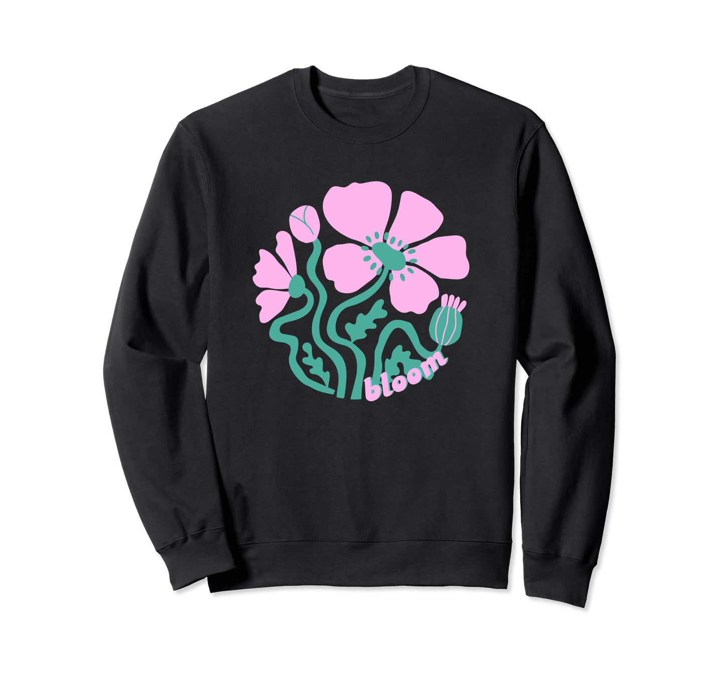 Abstract Flowers Bloom Positive Boho Sweatshirt - Custom Art Print Unisex - T-Shirt, Sweatshirt, Hoodie