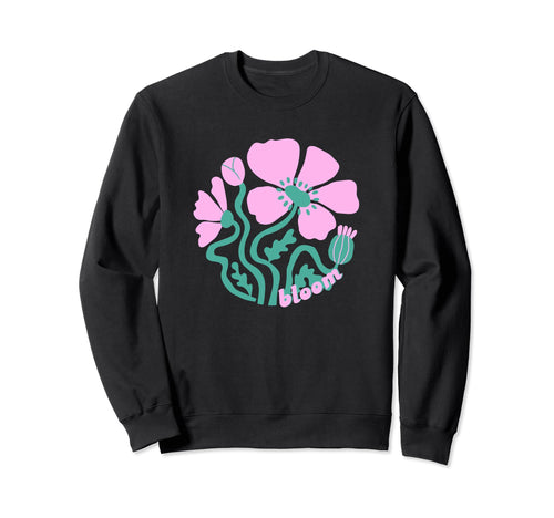 Abstract Flowers Bloom Positive Boho Sweatshirt - Custom Art Print Unisex - T-Shirt, Sweatshirt, Hoodie