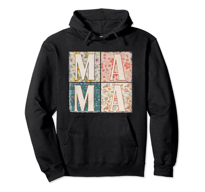 Boho Floral Mama Mothers Day Gift Mom Hoodie - Minimalist Print Men Women - T-Shirt, Sweatshirt, Hoodie