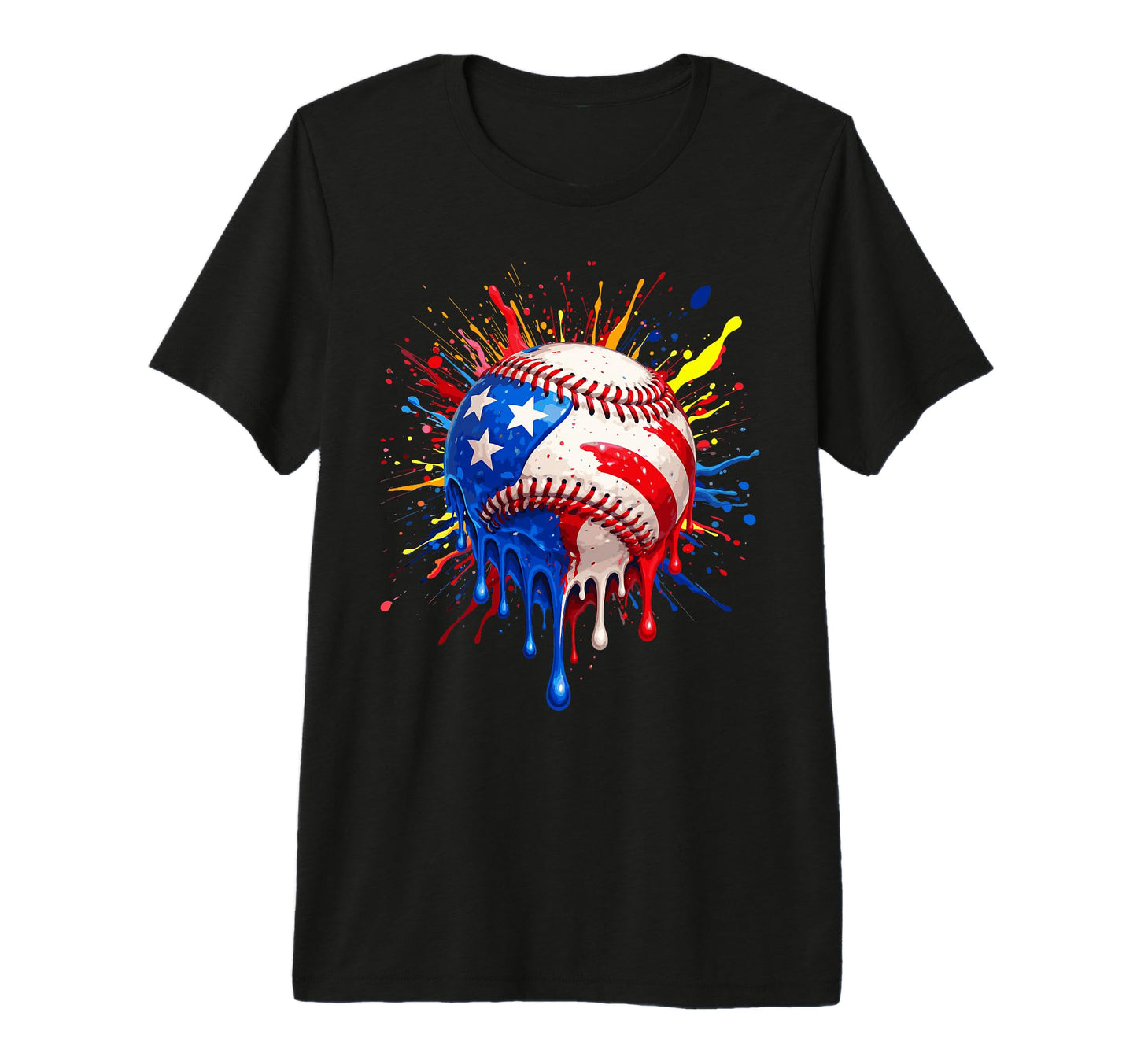 4Th July Funny Baseball Usa Flag T-Shirt - Fun Novelty Design for Adults - T-Shirt, Sweatshirt, Hoodie