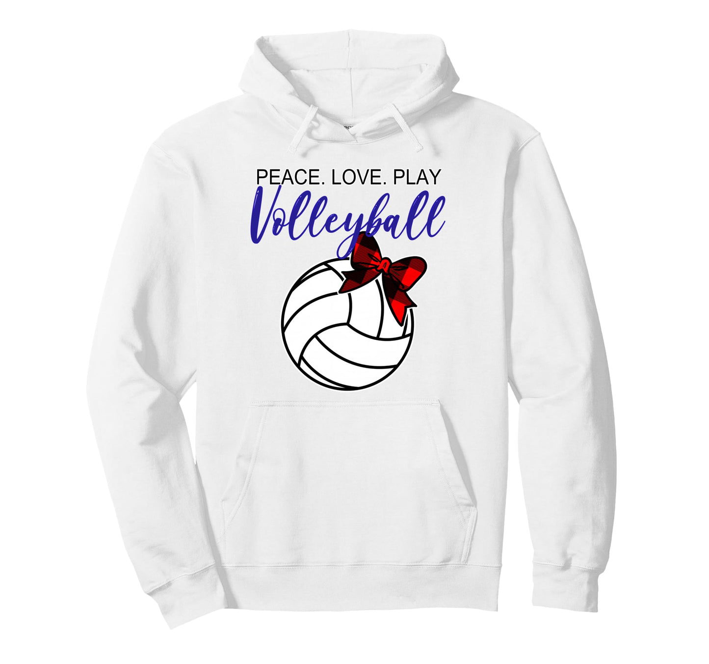 Volleyball Teen 10 12 Peace Love Hoodie - Fun Novelty Design Unisex - T-Shirt, Sweatshirt, Hoodie