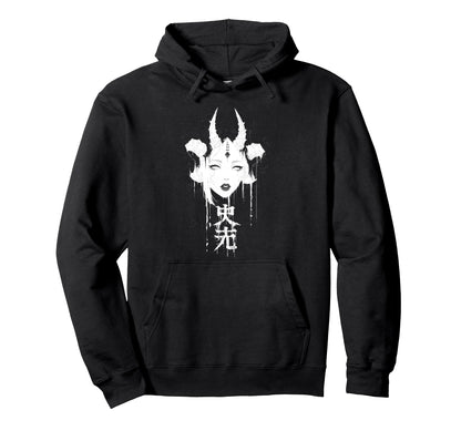 Goth Grunge Demon Anime Waifu Hoodie - Fun Novelty Design for Adults - T-Shirt, Sweatshirt, Hoodie