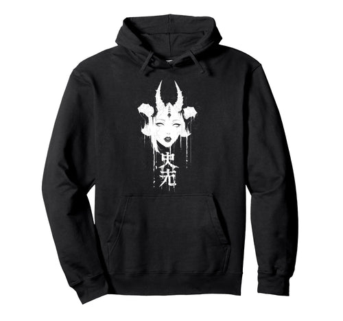 Goth Grunge Demon Anime Waifu Hoodie - Fun Novelty Design for Adults - T-Shirt, Sweatshirt, Hoodie