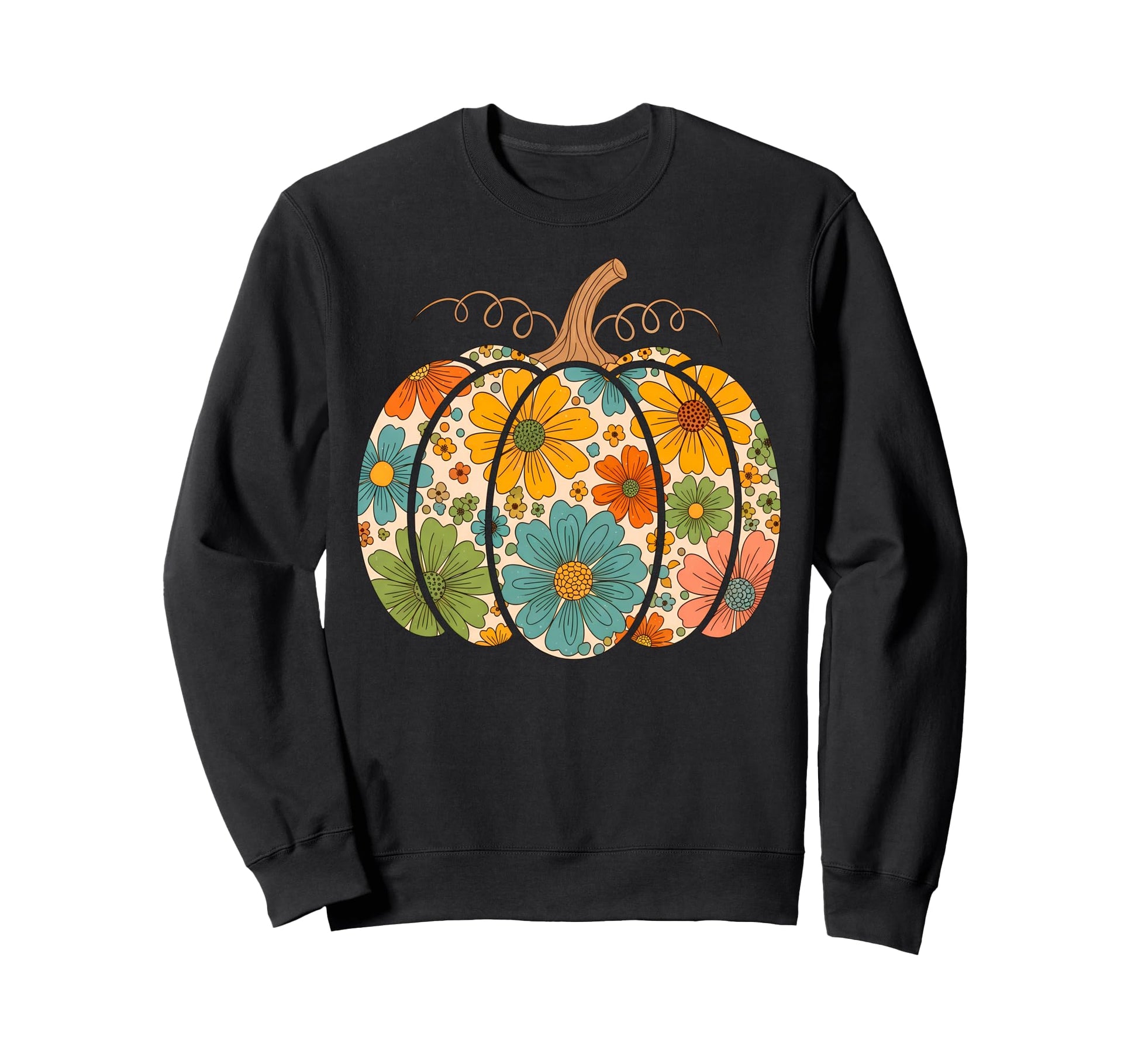 Flower Pumpkin Fall Boho Autumn Sweatshirt - Aesthetic Graphic for Adults - T-Shirt, Sweatshirt, Hoodie